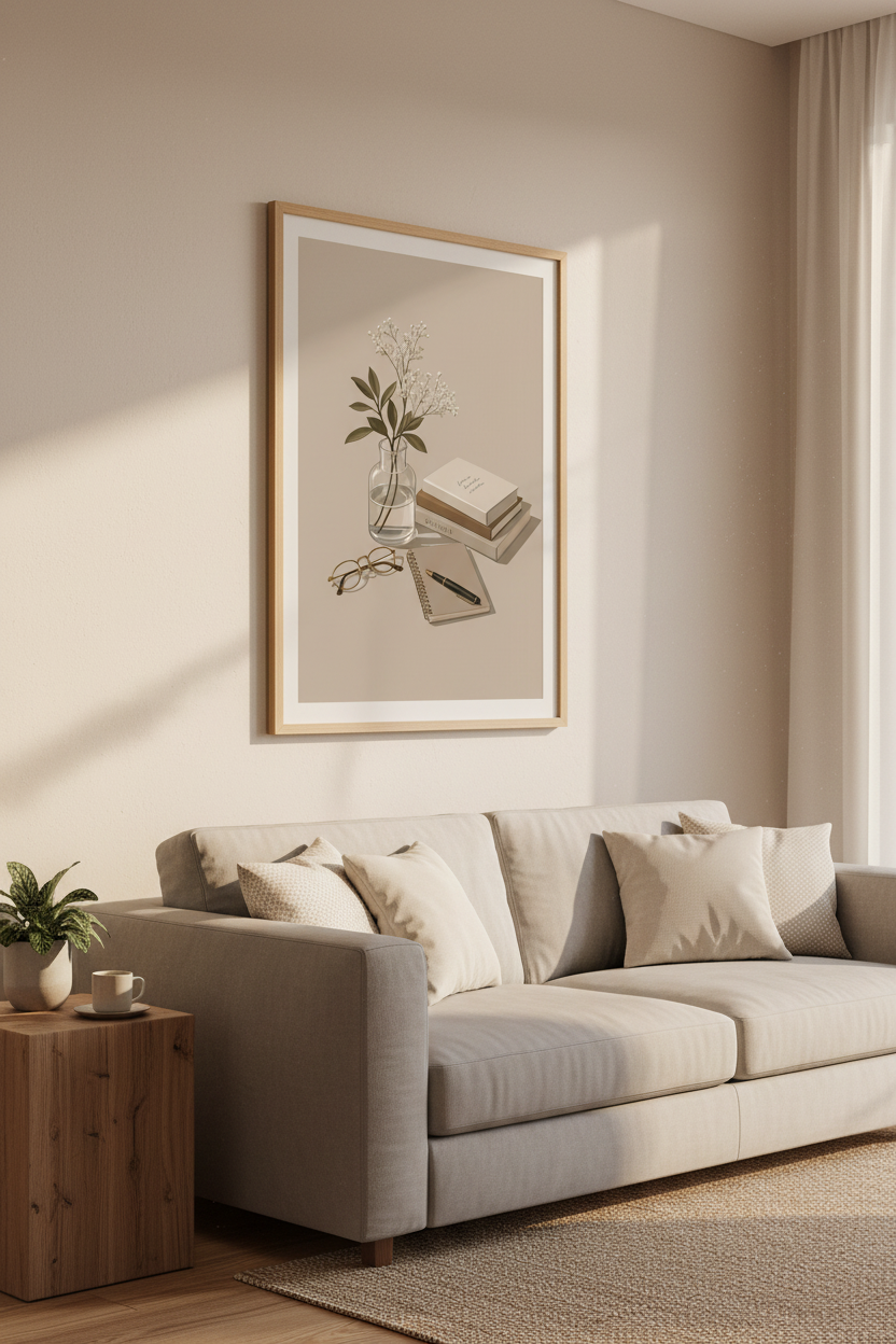 Mindful Still Life | Neutral Academic Books &amp; Florals, Office Decor