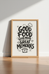 Good Food Good Mood Kitchen Wall Art Print | Dining Room Decor | Typography Poster