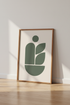Modern Abstract Sage Green Botanical Wall Art | Minimalist Japandi Decor | Boho Poster