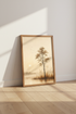 Minimalist Tree Sunset Wall Art | Sepia Landscape Decor | Zen Nature Poster