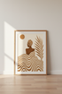 Abstract Black Woman Wall Art | Terracotta Boho Sun Print, Minimalist Bedroom Decor