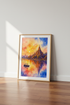 Bagan Temple Sunset Watercolor Print | Vibrant Landscape Wall Art, Zen Living Room Decor