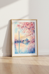 Cherry Blossom Washington DC Poster | Watercolor Landscape | Pastel Spring Decor