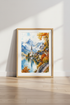 Hallstatt Watercolor Landscape Wall Art | Autumn Alps Nature Print | Living Room Decor