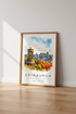 Edinburgh Scotland Watercolor Art Print | Cityscape Travel Poster | Calton Hill Decor