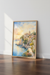 Amalfi Coast Italy Watercolor Print | Coastal Sunset Wall Art | Mediterranean Decor Poster