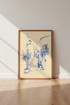 Coastal Italian Village | Blue Ink Sketch, Mediterranean Alley Decor Wall Art