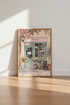Flower Shop Wall Art | Pink Bicycle Floral Poster, Pastel French Country Decor