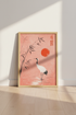 Japanese Crane Wall Art | Terracotta Bird Print, Zen Minimalist Living Room Decor