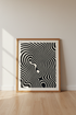 Abstract Wavy Line Art Print | Black & Cream Modern Decor | Minimalist Poster