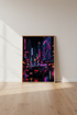 Cyberpunk Tokyo Car Wall Art | Neon City Samurai Decor | Synthwave Poster