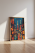 Tokyo Night Cityscape Wall Art | Neon Japan Street Poster, Living Room Decor