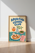Aperitivo Lovers Club Wall Art | Italian Spritz & Food Poster, Kitchen Decor