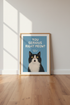 Funny Tuxedo Cat Wall Art Print | You Serious Right Meow? Poster, Office Decor