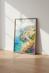 Amalfi Coast Watercolor Art | Italian Coastal Landscape | Mediterranean Poster Decor