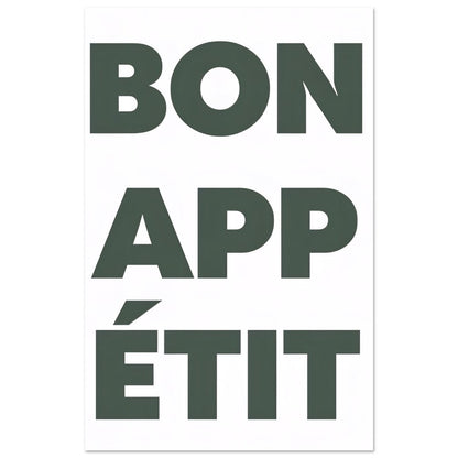 Bon Appétit Wall Art Poster, Unframed Dining Art Print in A0, A1, A2, A3, 8x12, 12x18, 16x24 30x40 Sizes, Matte Finish, Kitchen Poster 28x43 cm XL (11x17″) Style A - Beige