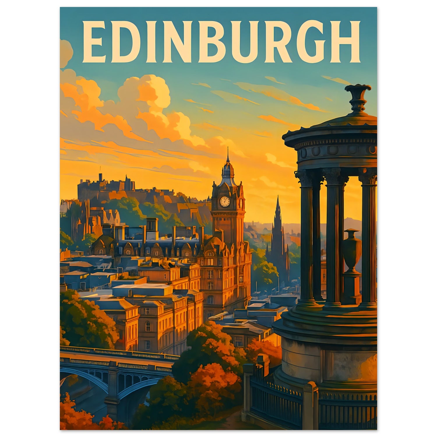 Edinburgh Castle - Scotland Art Poster