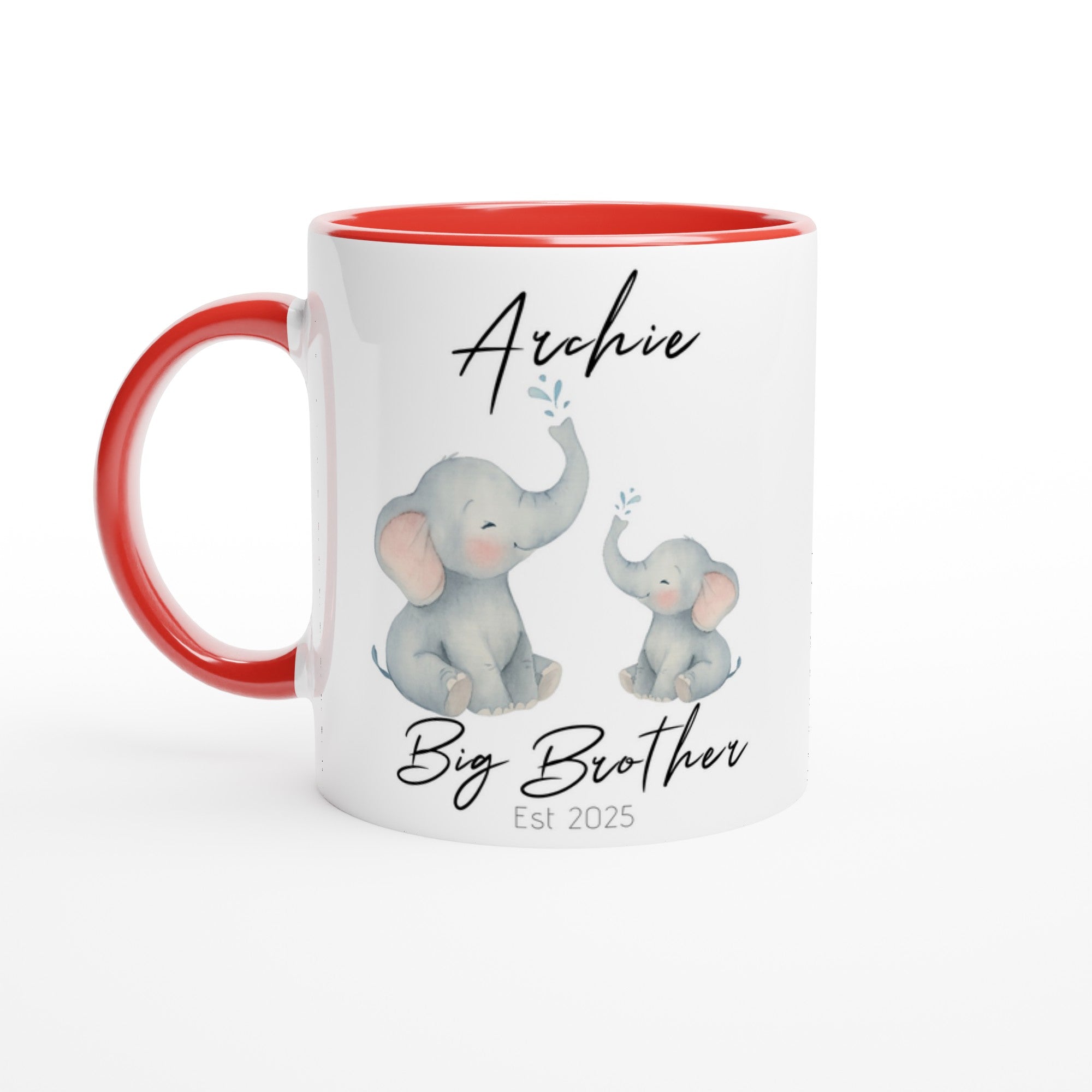 Big Brother or Big Sister Mug - Custom Pregnancy Announcement Gift - 11oz Ceramic Coffee Cup Ceramic Red