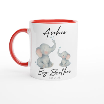 Big Brother or Big Sister Mug - Custom Pregnancy Announcement Gift - 11oz Ceramic Coffee Cup Ceramic Red