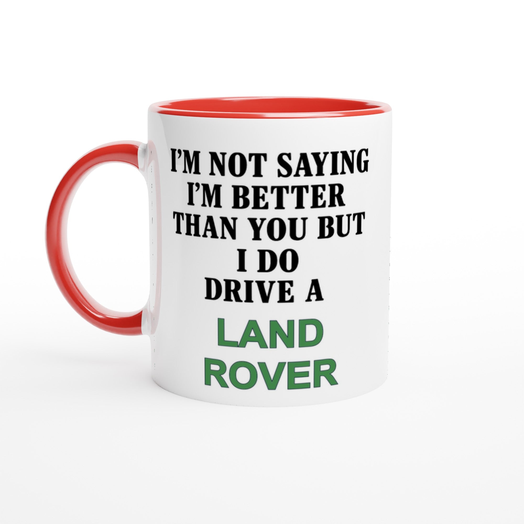 Funny Land Rover Mug – 11oz Luxury Car Driver Gift, Bold Statement Coffee Cup, Land Rover, Range Rover Lover Gift for Him or Her Ceramic Red