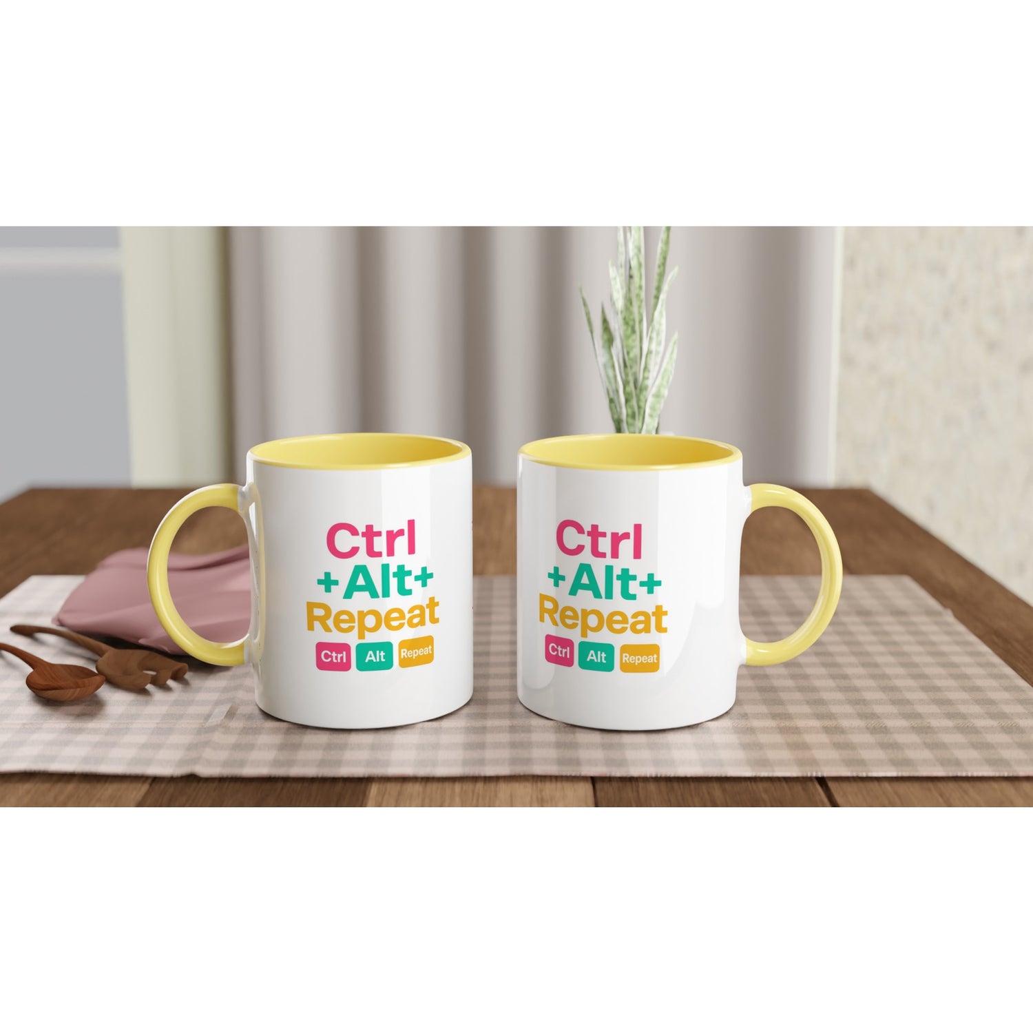 CTRL + ALT + REPEAT Bold Mug - Funny Gift for Tech Lovers - Ceramic Coffee Cup