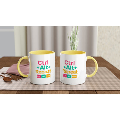 CTRL + ALT + REPEAT Bold Mug - Funny Gift for Tech Lovers - Ceramic Coffee Cup