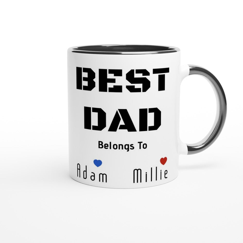 Minimalist Best Dad Mug - Personalised Cup / Customised Ceramic Mug for Fathers Day Gift, Birthday Gift for Him
