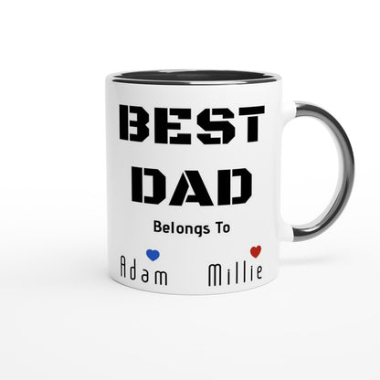 Minimalist Best Dad Mug - Personalised Cup / Customised Ceramic Mug for Fathers Day Gift, Birthday Gift for Him