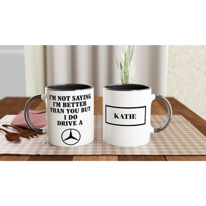 Personalized Mercedes Benz Mug - Custom Car Lover Gift - 11oz Ceramic Mug in Colors