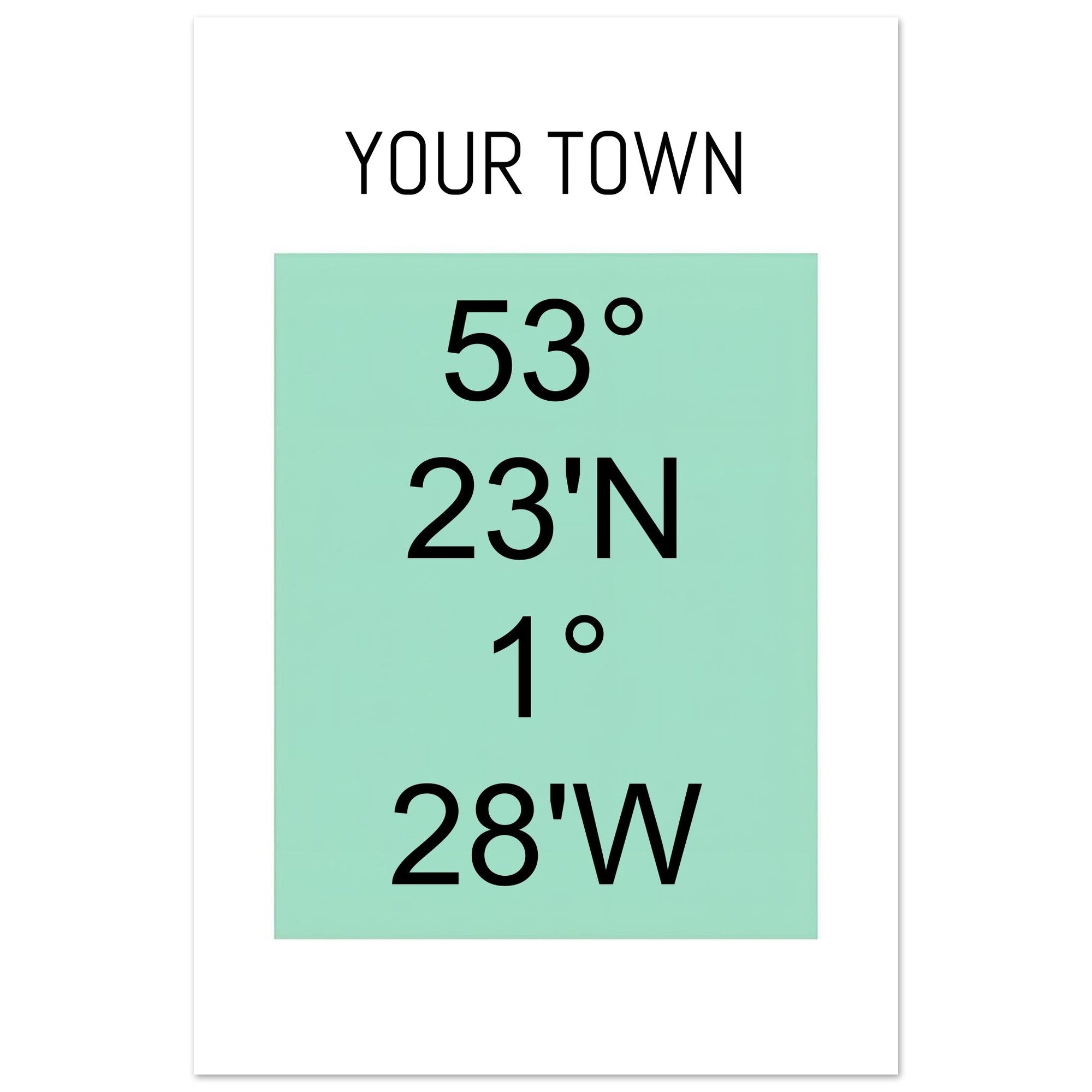 Personalized Map or Custom Location Coordinates Poster Print | Minimalist Unframed Wall Art Decor A3 A4 A5