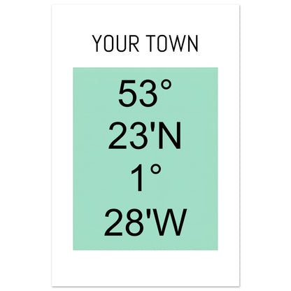 Personalized Map or Custom Location Coordinates Poster Print | Minimalist Unframed Wall Art Decor A3 A4 A5