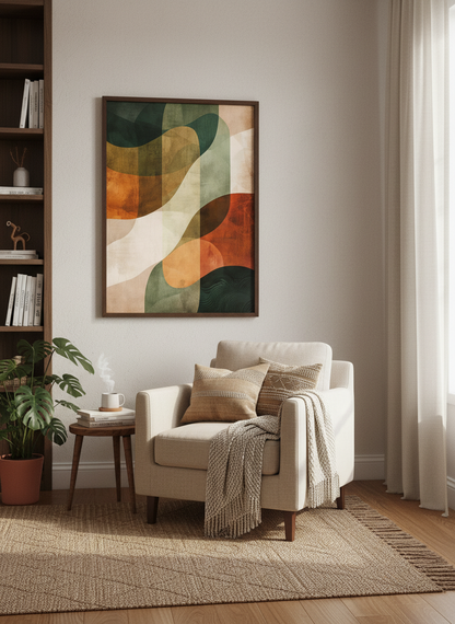 Autumn Currents - Earth-Tone Abstract Flow Art Print