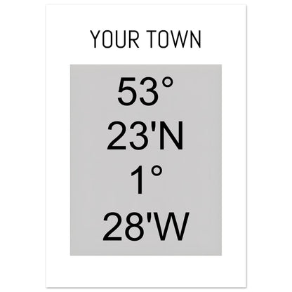 Personalized Map or Custom Location Coordinates Poster Print | Minimalist Unframed Wall Art Decor A3 A4 A5 A0 (84.1 x 118.9 cm) Black and Grey