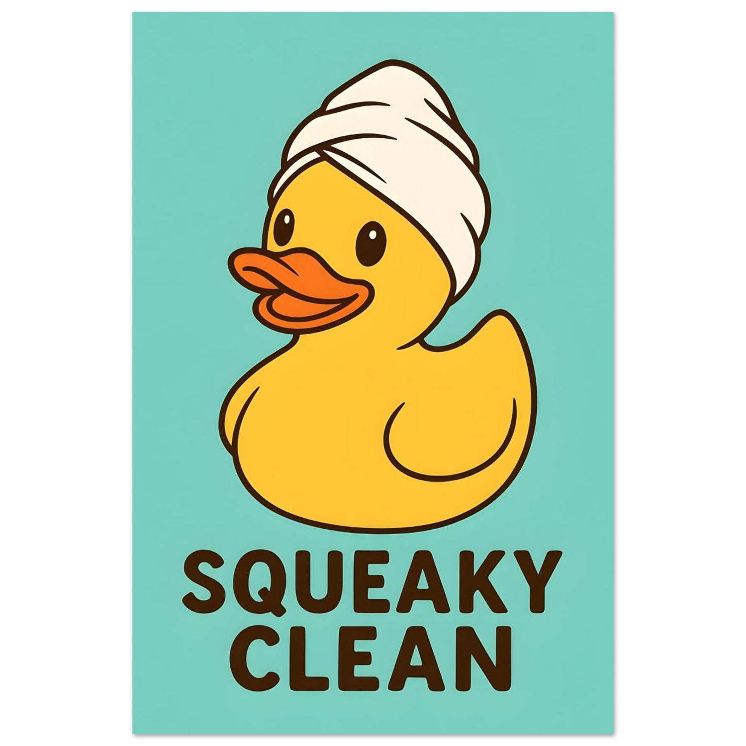 Squeaky Clean Poster - Fun Bathroom Art - Perfect for Home Decor 30x45 cm 12x18″ Green