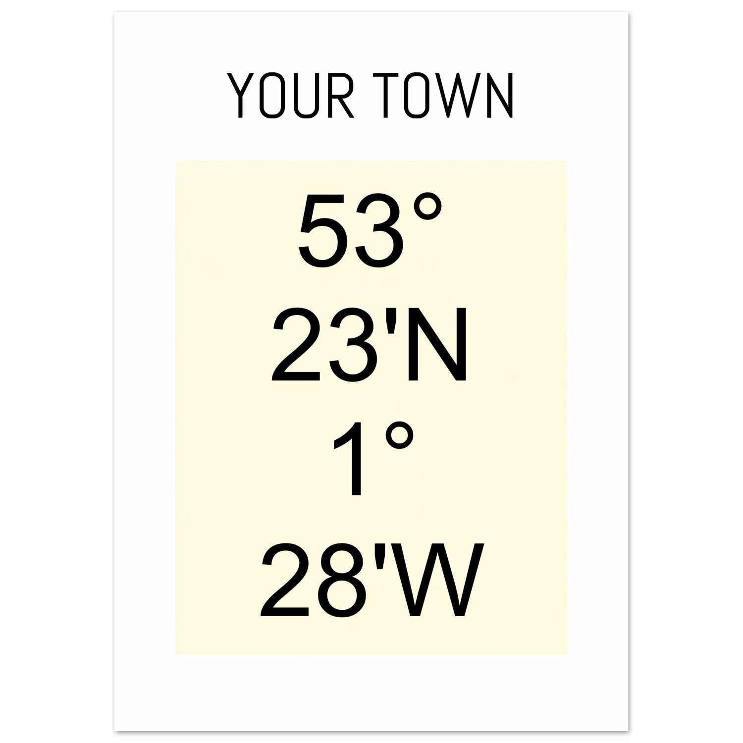 Personalized Map or Custom Location Coordinates Poster Print | Minimalist Unframed Wall Art Decor A3 A4 A5 50x70 cm 20x28″ Beige and Black