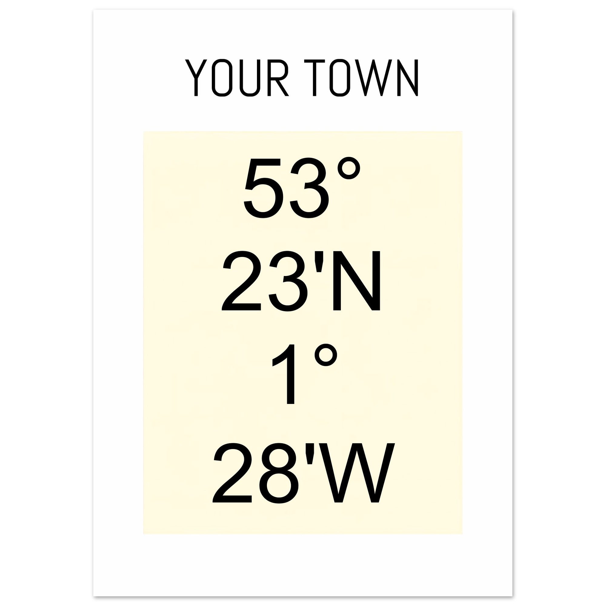 Personalized Map or Custom Location Coordinates Poster Print | Minimalist Unframed Wall Art Decor A3 A4 A5 50x70 cm 20x28″ Beige and Black