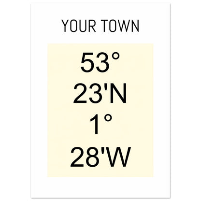 Personalized Map or Custom Location Coordinates Poster Print | Minimalist Unframed Wall Art Decor A3 A4 A5 50x70 cm 20x28″ Beige and Black