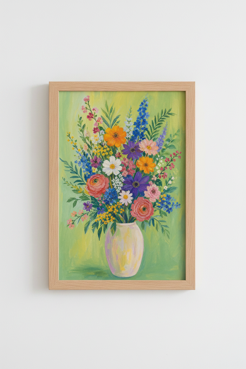 Floral Wall Art | Impressionist Colorful Living Room Decor
