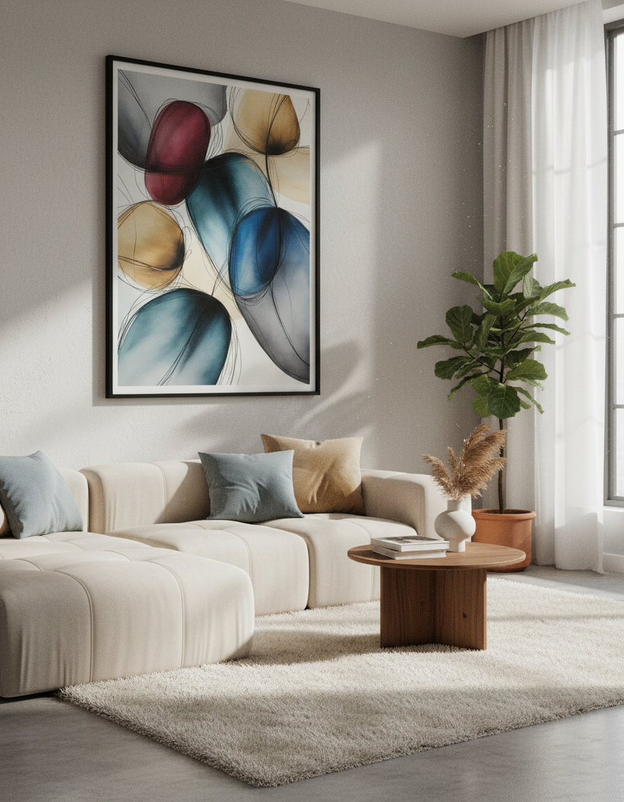 Abstract Geometric Shapes Art Print | Modern Wall Art