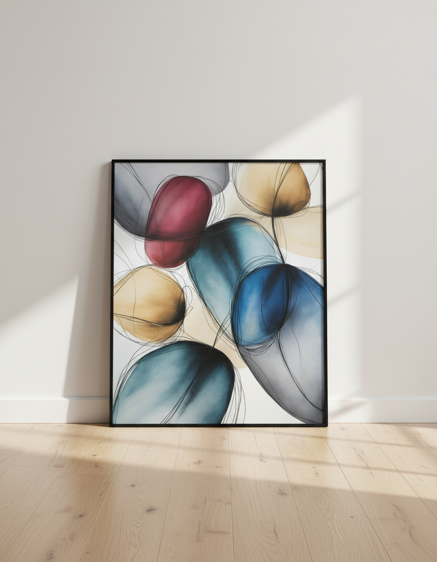 Abstract Geometric Shapes Art Print | Modern Wall Art