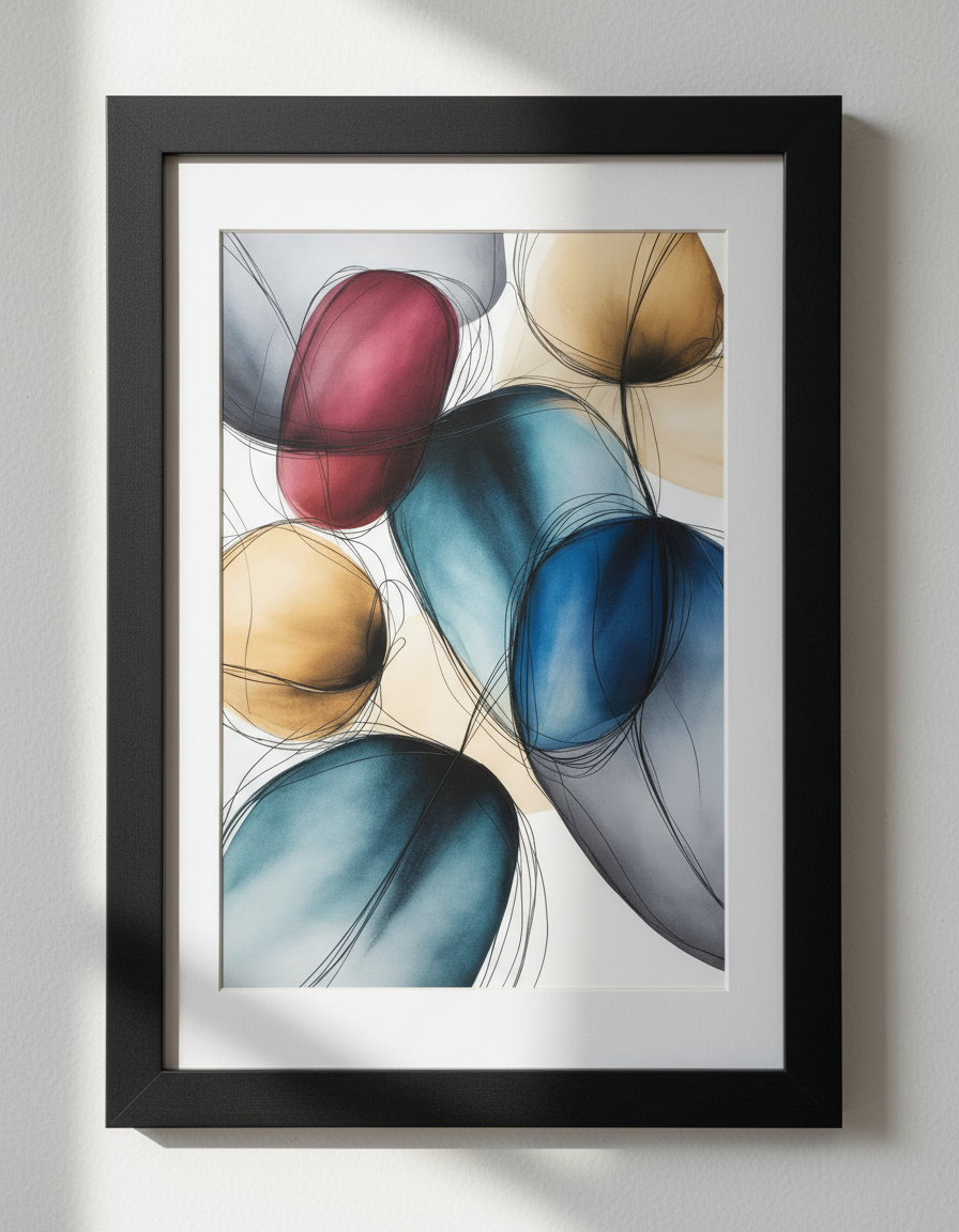 Abstract Geometric Shapes Art Print | Modern Wall Art