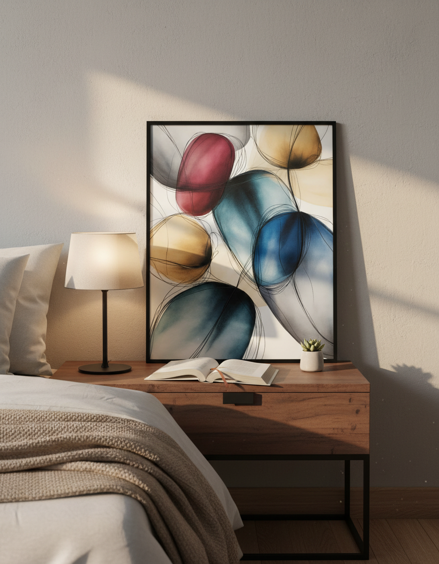 Abstract Geometric Shapes Art Print | Modern Wall Art