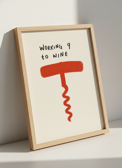 Humorous Quote Corkscrew Wall Art Print | Kitchen Bar Decor | Funny Wine Lover Poster | Minimalist Text Art