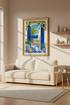 Mediterranean wall art | Lemon Terrace Blue Yellow, Kitchen Decor