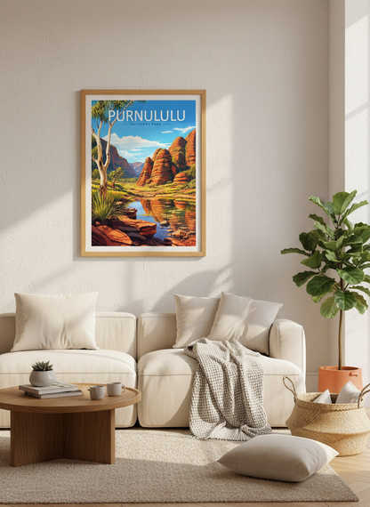 Purnululu National Park Wall Art | Bungle Bungles Travel Poster, Outback Decor