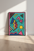 Retro 90s Memphis Wall Art Print | Vibrant Living Room Decor | Aesthetic Geometric Poster | Neon 80s Kids Room