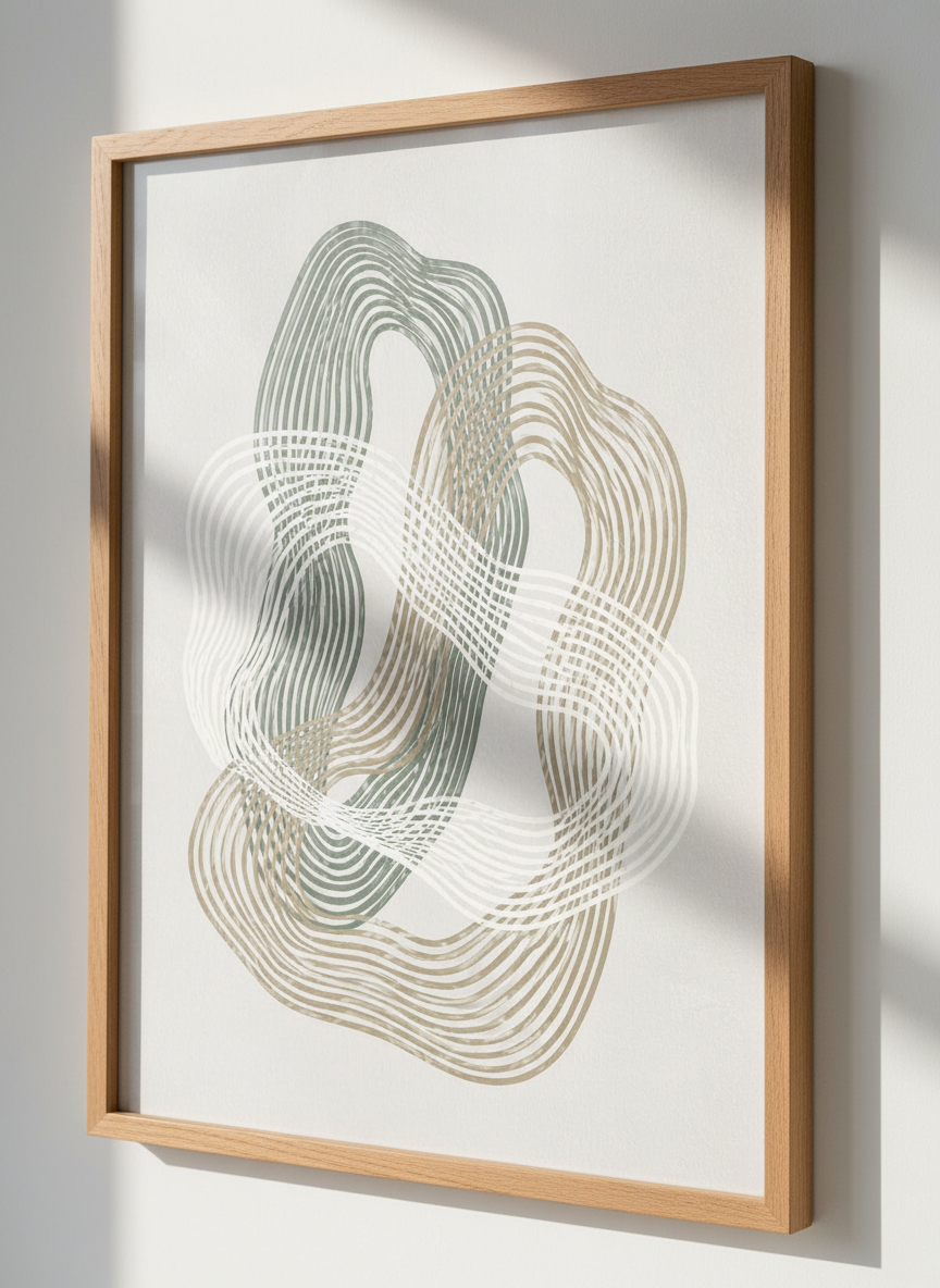 Abstract Lines Wall Art Print | Modern Living Room Decor | Neutral Aesthetic Poster | Minimalist Bedroom Art