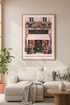 Parisian Flower Shop Wall Art | Pastel Pink French Floral Decor, Botanical Poster Print