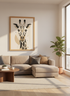 Geometric Giraffe Wall Art Print | Minimalist Neutral Poster, Nursery & Living Room Decor