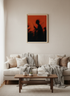 Abstract Shadow Art Print | Dark Academia Wall Decor, Moody Grunge Poster, Orange Art
